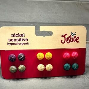 ❣️5|$25❣️Justice Vibrant Stud Earrings Set
